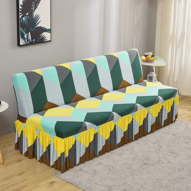 Afralia™ Elastic Armless Futon Sofa Cover Slipcovers