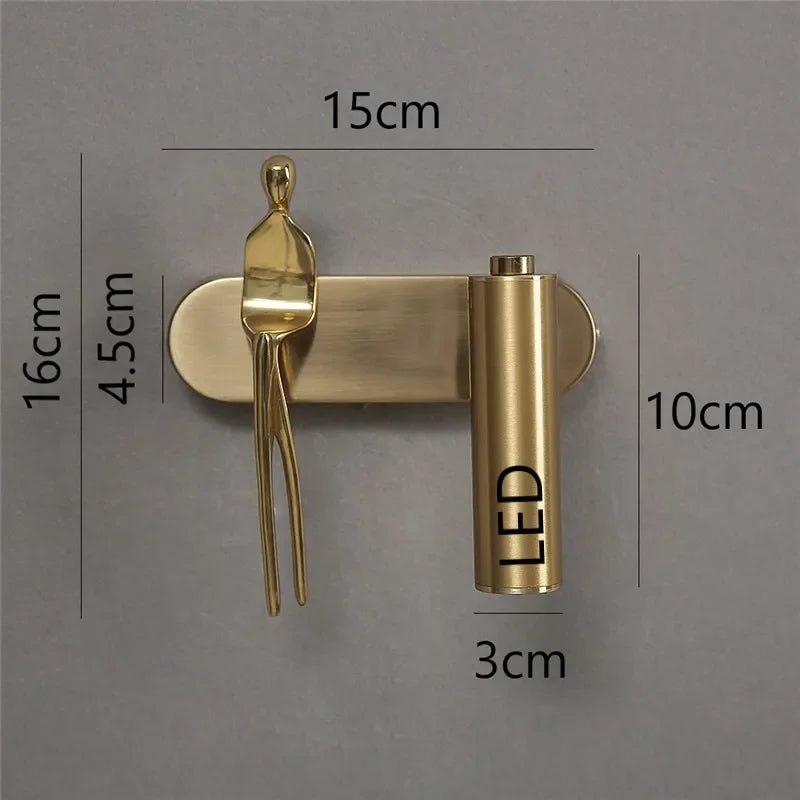 Afralia™ Postmodern LED Wall Lamp for Luxury Living Room, Bathroom, and Bedside Decor