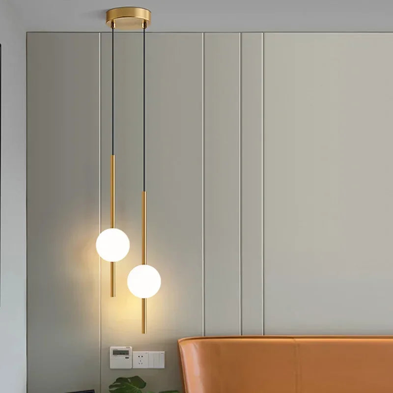 Afralia™ Glass Ball Pendant Lights for Dining Room Bedroom Decor Lighting