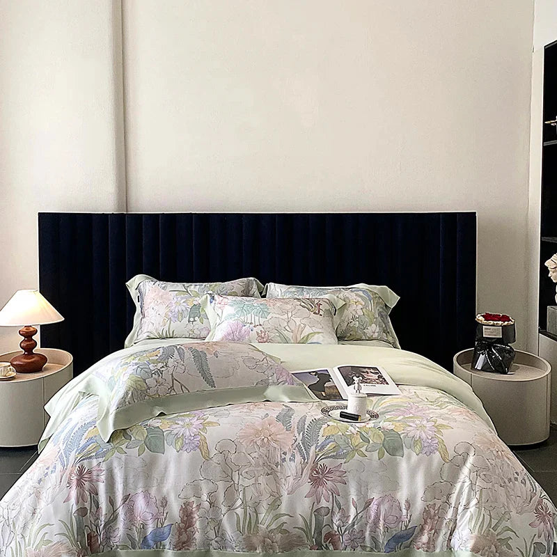 Afralia™ Eucalyptus Fiber Flowers Print Bedding Set - Soft Silky Cool Feel