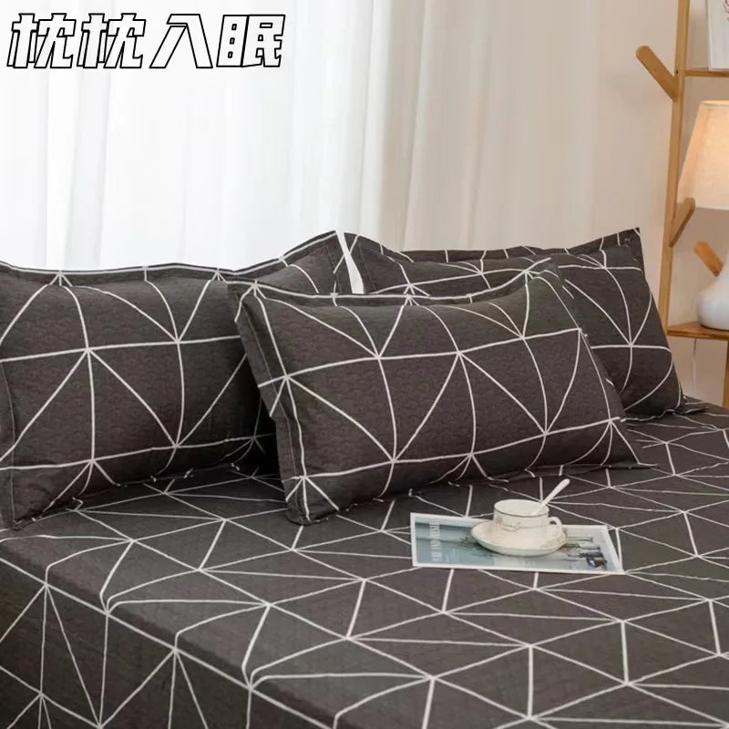 Afralia™ Simple Plaid Twill Pillow Case Set for Adults - Vintage Design, Anti-mite Fabric