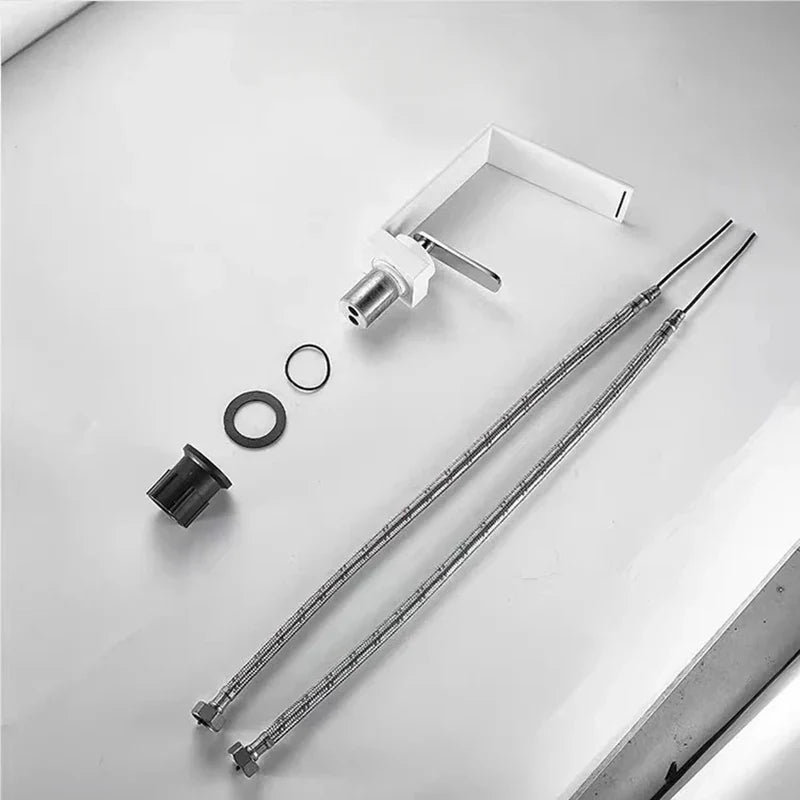 Afralia™ Luxury Bathroom Sink Faucet Hot Cold Mixer Basin Gold Black Waterfall Tap