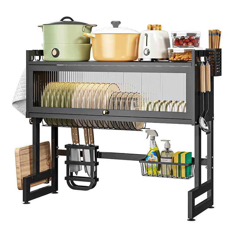 Afralia™ Kitchen Cabinet Organizer Shelf for Sink Seasoning Tableware Storage