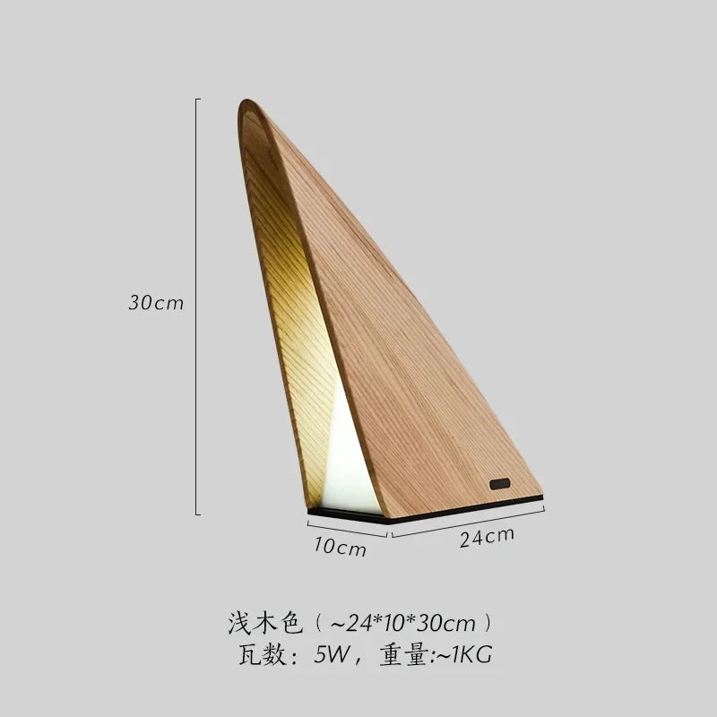 Afralia™ Solid Wood Bedside Night Light USB, Modern Minimalist Bedroom Lamp