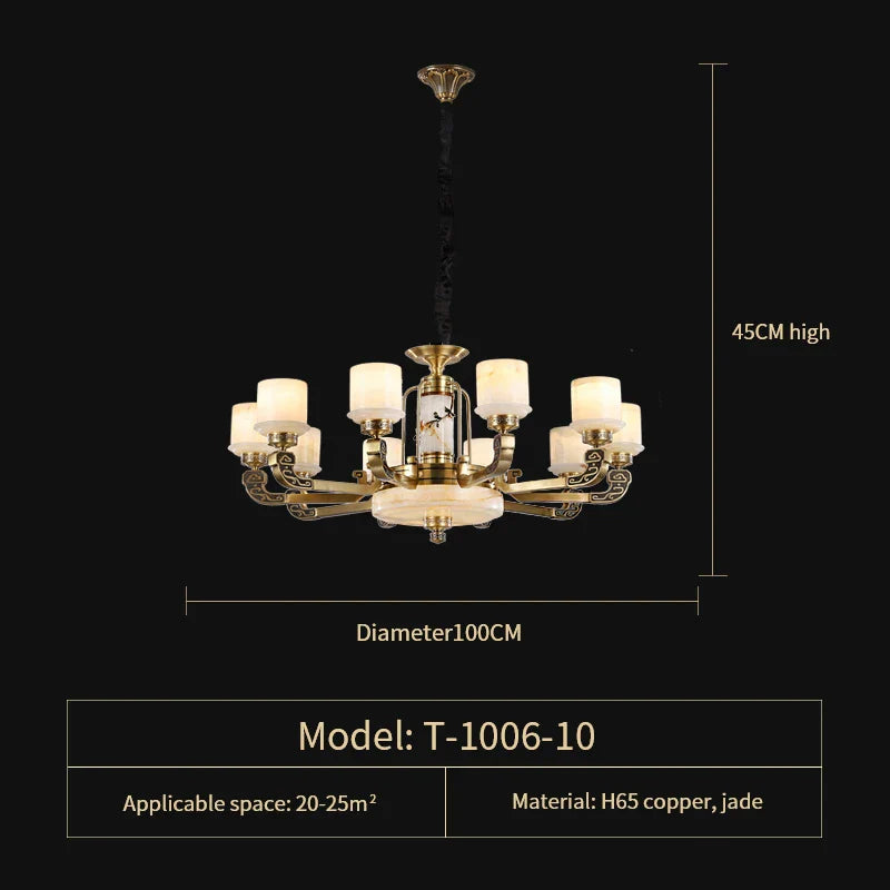 Afralia™ Zinc Alloy Jade Chandelier for Luxurious Living Spaces