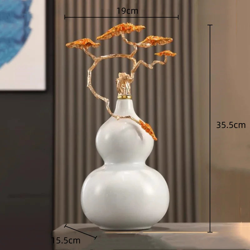 Afralia™ Gourd Ornament Ceramic Handicrafts Home Decor Accessories