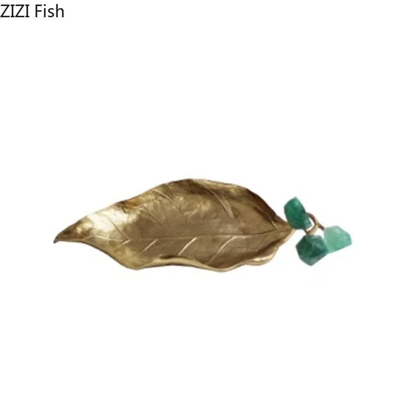 Afralia™ Brass Crystal Grape Ornaments | Modern Desk Decoration Sculpture