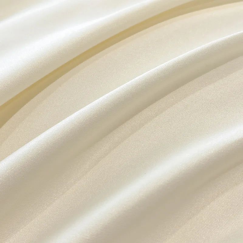 Afralia™ Ice Silk Embroidery Bedding Sets: Luxury Rayon Duvet Set with Lace, Soft & Cozy