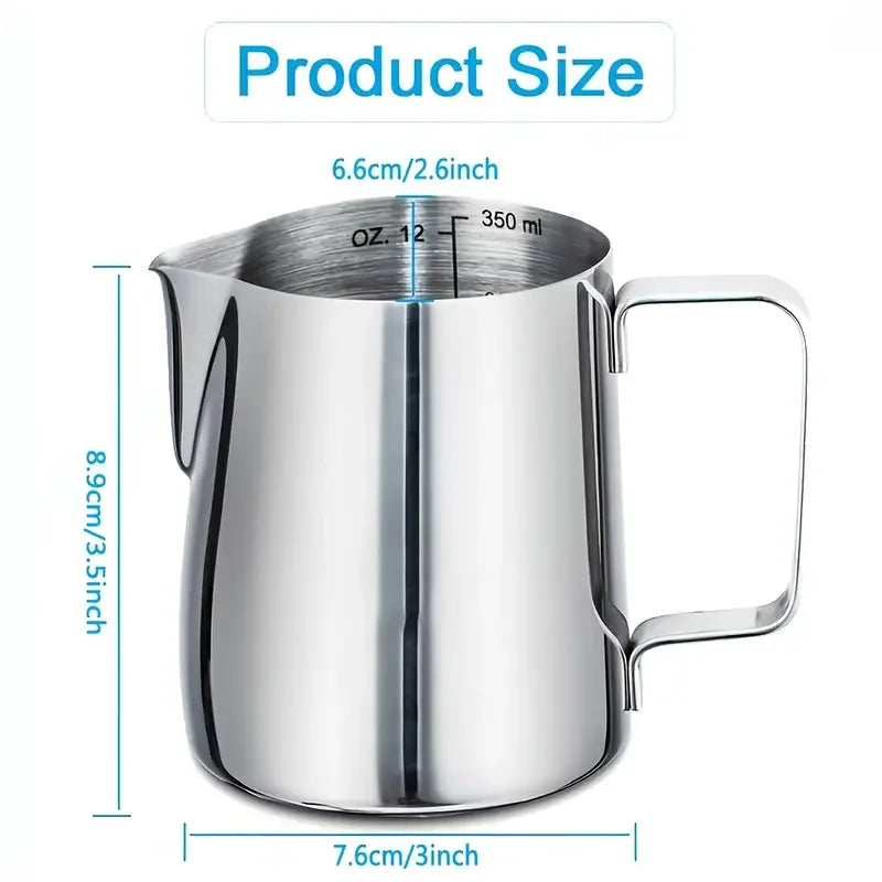 Afralia™ Stainless Steel Milk Frothing Pitcher with Scale | Versatile Coffee Cup Jug