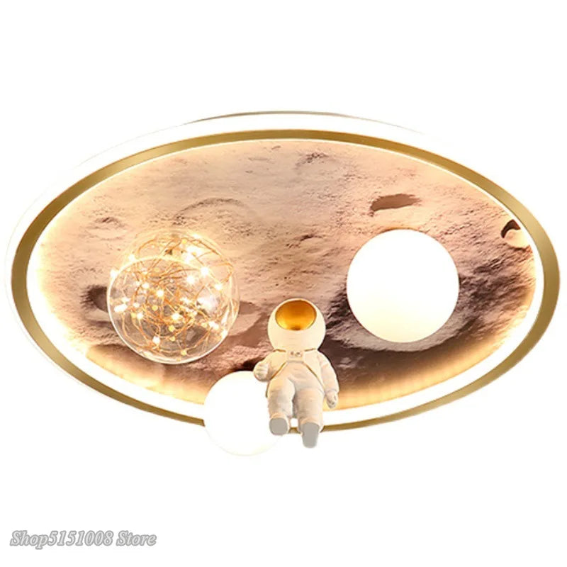 Afralia™ Astronaut LED Ceiling Light for Kids Bedroom Baby Room Boys Girls Luminaire