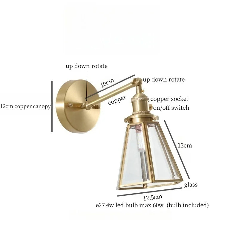 Afralia™ Nordic Glass LED Wall Sconce with Pull Chain Switch for Bedroom and Living Room