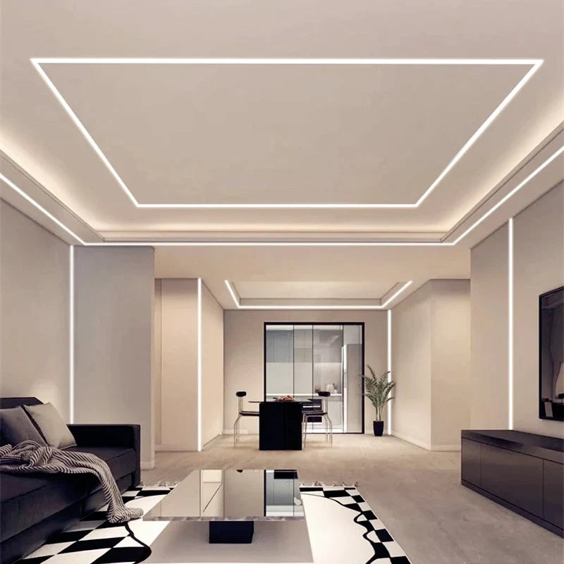 Afralia™ LED Aluminum Profile Recessed Waist Line Channel for Backlighting Corners