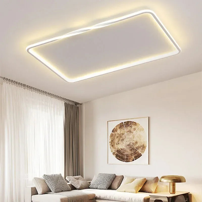 Afralia™ Modern Geometric LED Ceiling Lamp - Luxurious Black Iron Finish