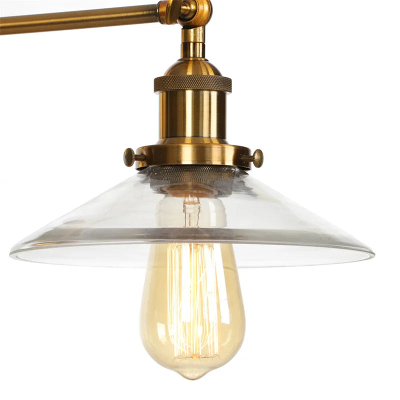 Afralia™ Vintage Industrial LED Wall Lamp with Clear Glass Shade