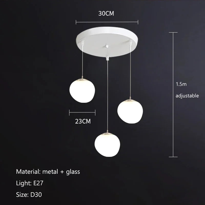 Afralia™ Glass Ball LED Pendant Lights for Home Decor, Living/Dining Room, Bar, & Stairs