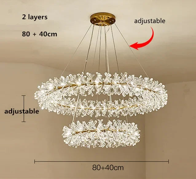Afralia™ Crystal Flower Chandelier: Modern Nordic Luxury LED Ceiling Lamp for Living Room