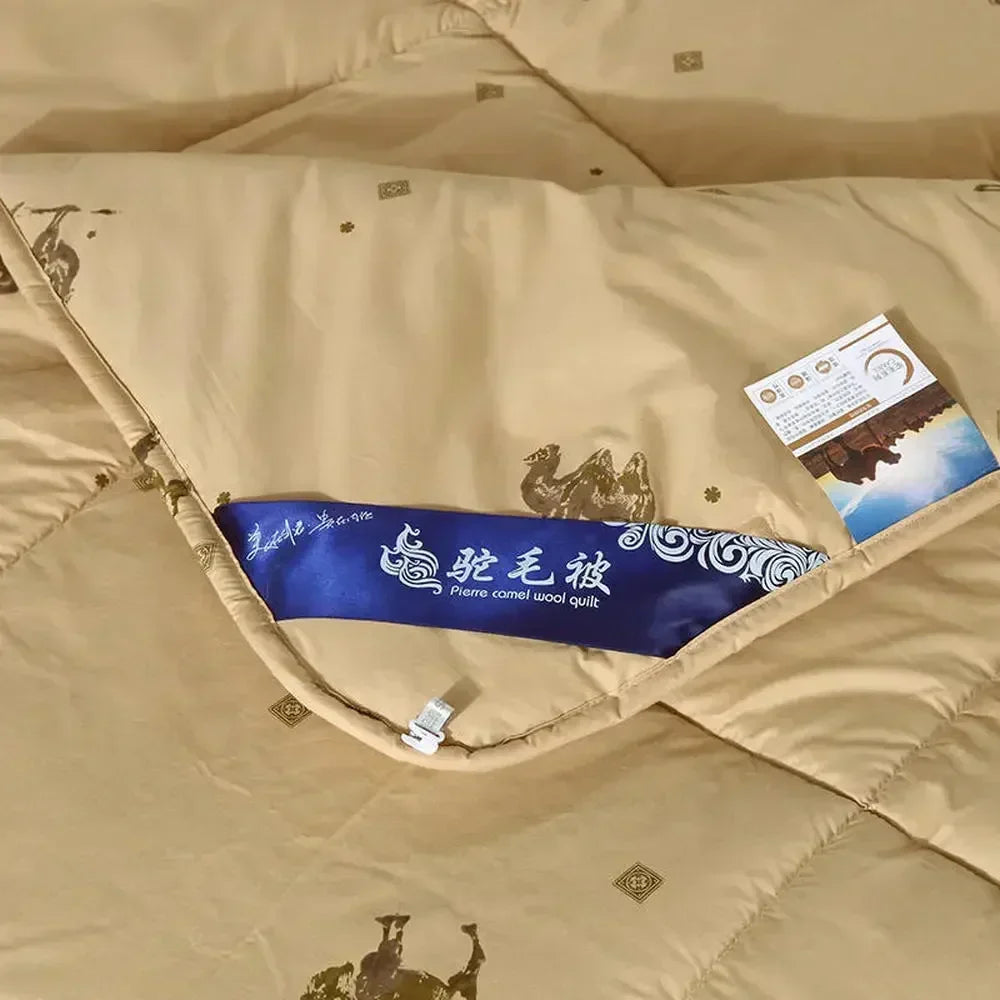 Afralia™ Camel Hair Quilted Blanket Comforter Single King Size