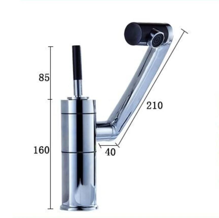 Afralia™ Chrome Finish Lucky Cat Style Bathroom Faucet with 360° Rotate Spout