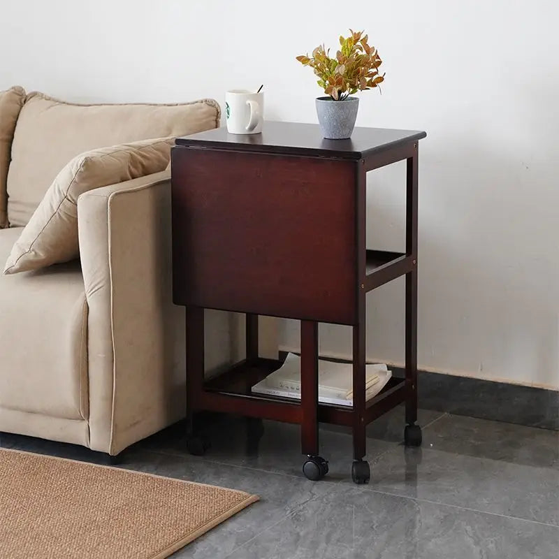 Afralia™ Rolling Casters End Table | Retro Coffee Table | Modern Industrial Side Table