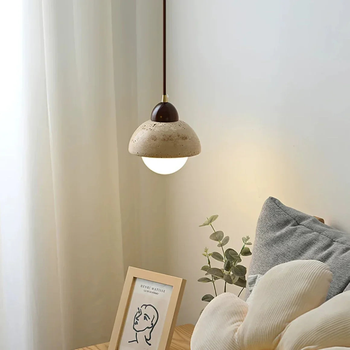 Afralia™ Cave Stone Pendant Light Ceiling Hanging Lamp for Bedroom and Dining Room