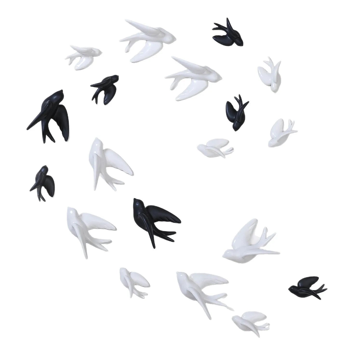 Afralia™ Swallow Ceramic Wall Decor Handicrafts: Stylish 3D Bird Background Room Accessories