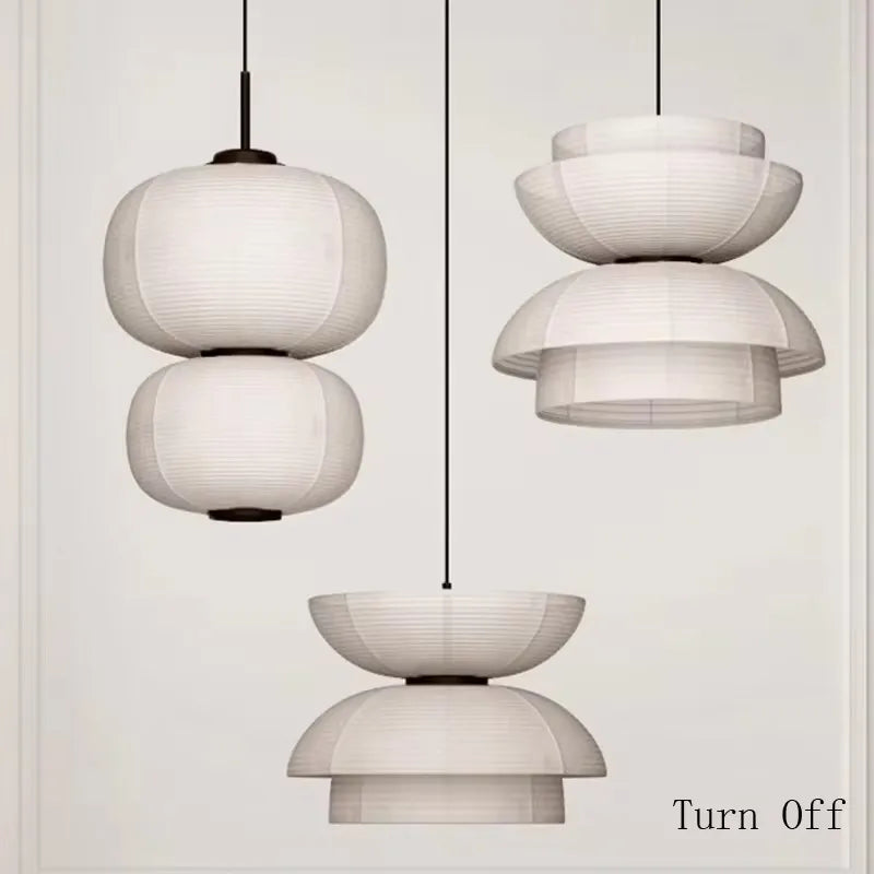 Afralia™ Japanese Wabi Sabi Fabric Pendant Light: Traditional and Creative Lighting for Dining Room