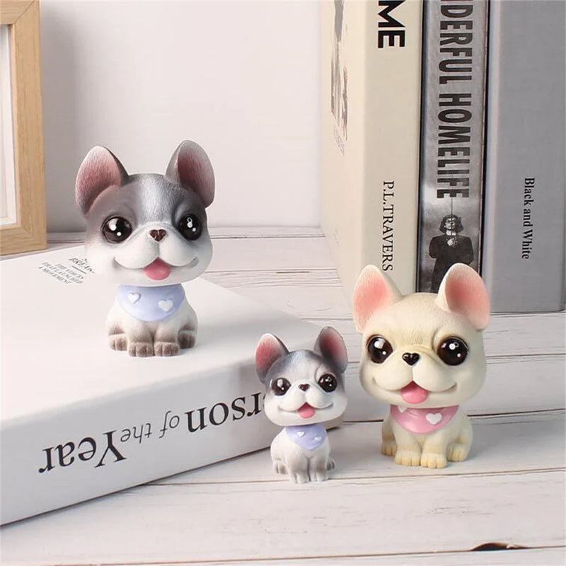 Afralia™ Resin Shiba Inu Dog Figurine Miniature Garden Ornaments Bulldog Dolls Decor