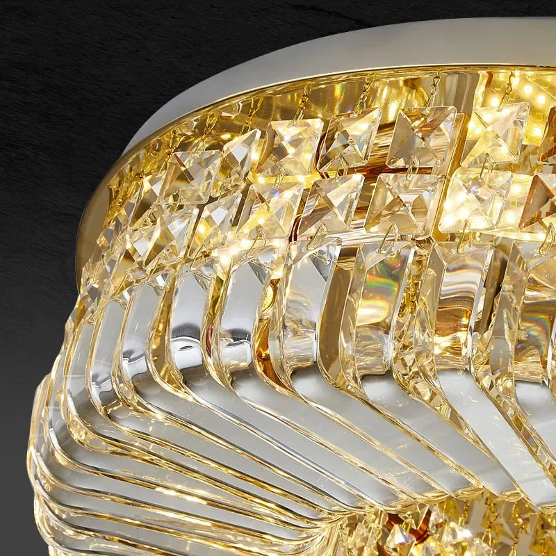 Afralia™ Crystal Ring LED Ceiling Lamp: Modern Luxury for Home Décor