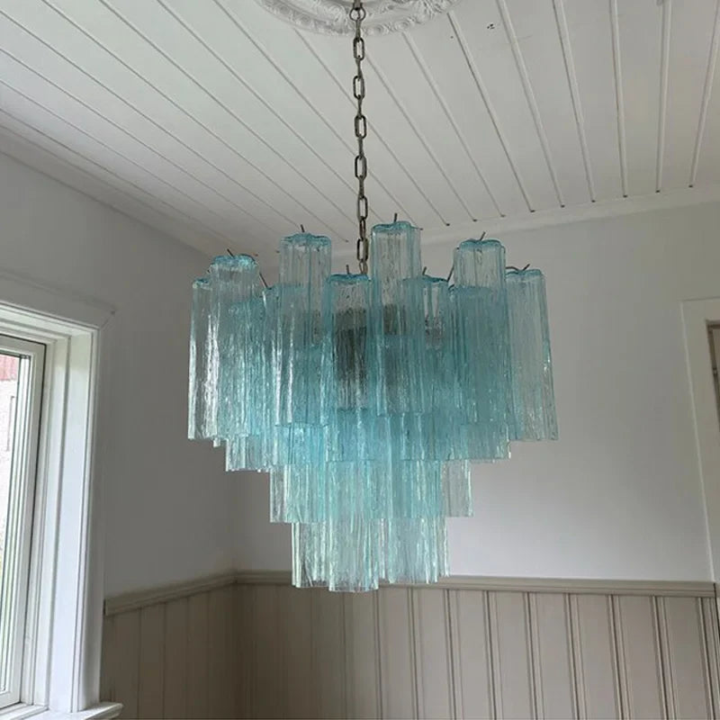 Afralia™ Glass Pendant Chandelier LED Ceiling Light Fixture Luxe Modern Hanging Lamp