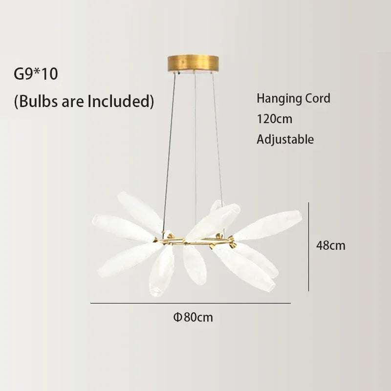 Afralia™ Oval Glass LED Chandelier for Staircase and Living Room