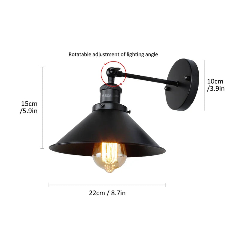 Afralia™ Retro Industrial Loft Double-Head LED Wall Lamp