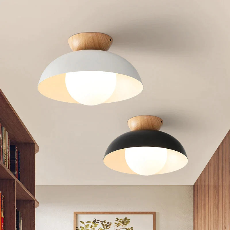 Afralia™ Nordic Wooden LED Ceiling Light Fixture for Interior Decor - Minimalist Hanging Lamps