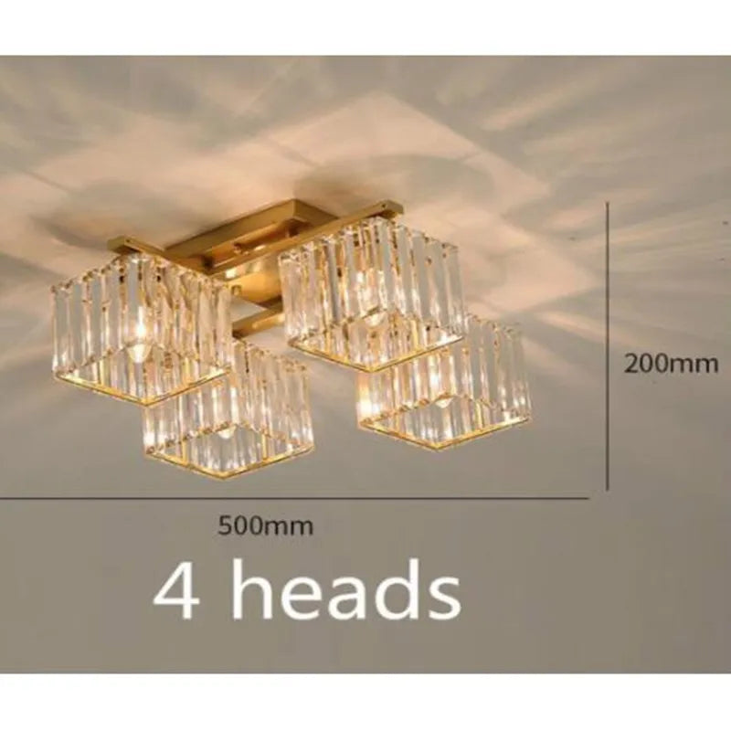 Afralia™ Square Crystal Ceiling Lamp: Modern Lighting for Living Room