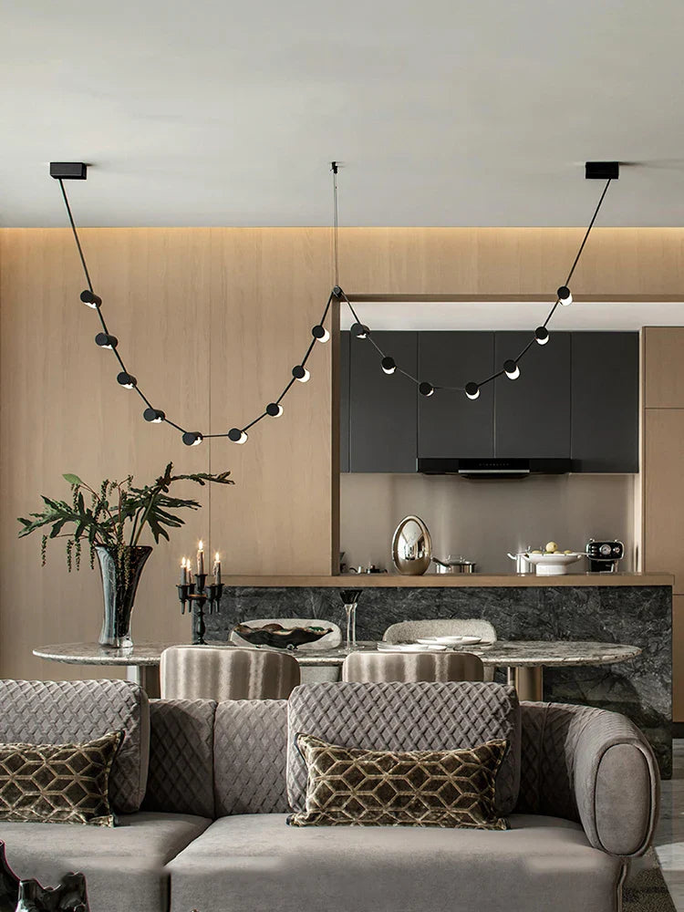 Afralia™ Black Leather Pendant Light for Dining Room Home Decor