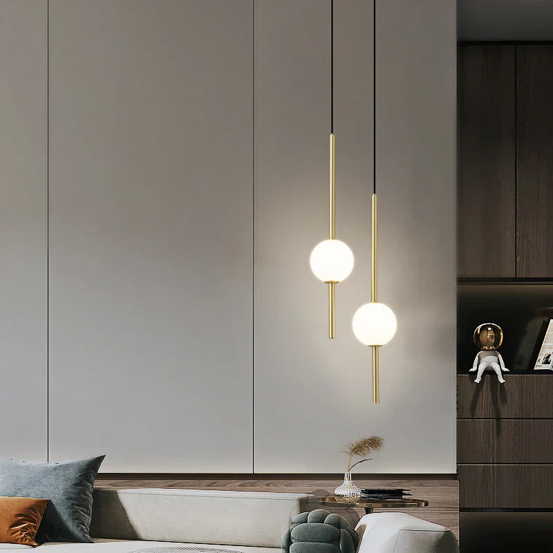 Nordic Glass Ball Pendant Lights by Afralia™ - Modern Chandeliers for Dining Room and Bedroom