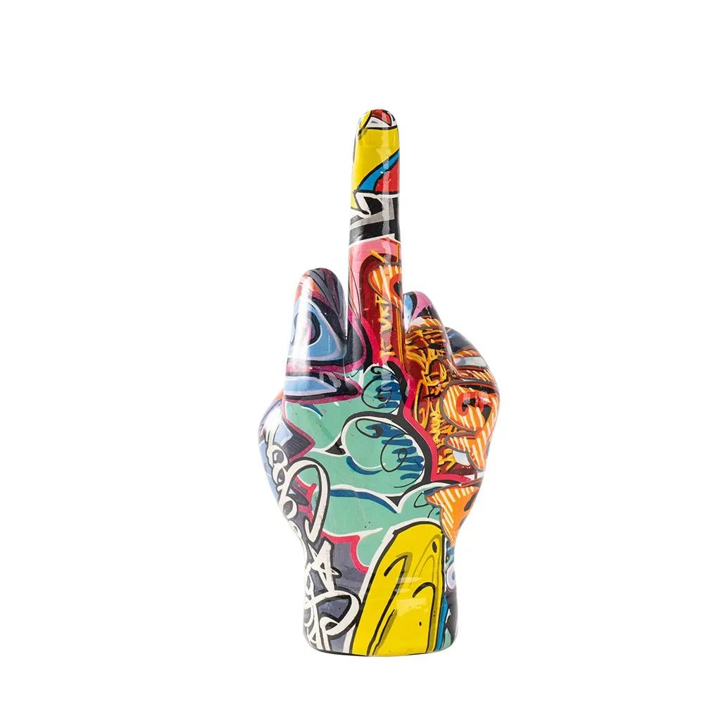 Afralia™ Middle Finger Hand Gesture Figurine Home Decor Sculpture Shelf Modern Art