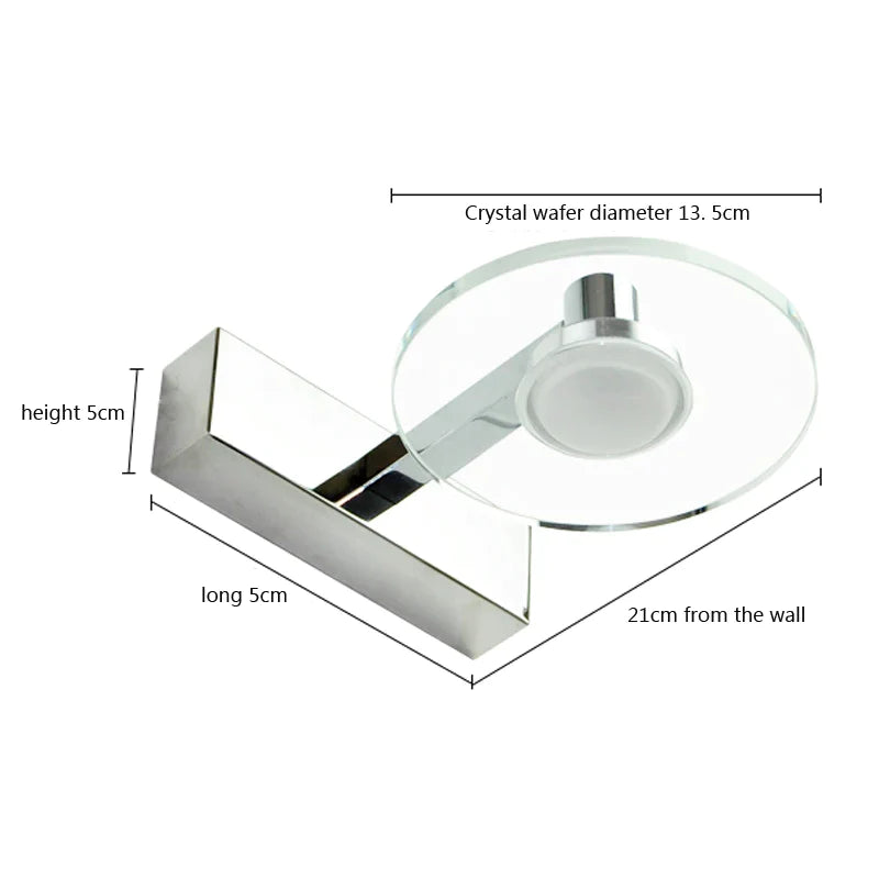 Afralia™ Acrylic Mirror Headlight Bathroom Wall Lamp LED 5W