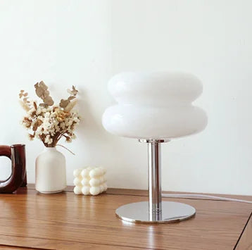 Afralia™ Macaron Glass Table Lamp: Elegant Desk Light for Bedroom and Living Room Décor