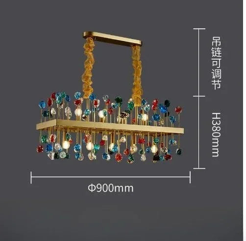 Afralia™ Luxury Glass Chandelier LED Pendant Light for Living Room, Bedroom, and Restaurant