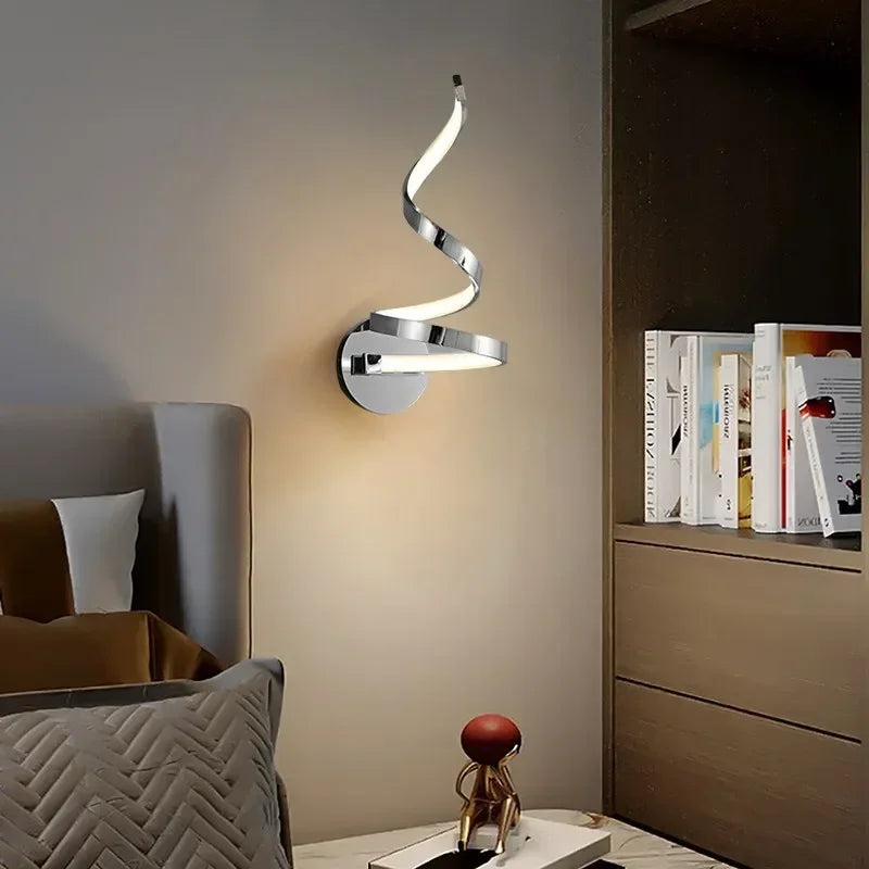 Afralia™ Modern Spiral Wall Lamp Iron Sconce for Living Bedroom Background Lighting