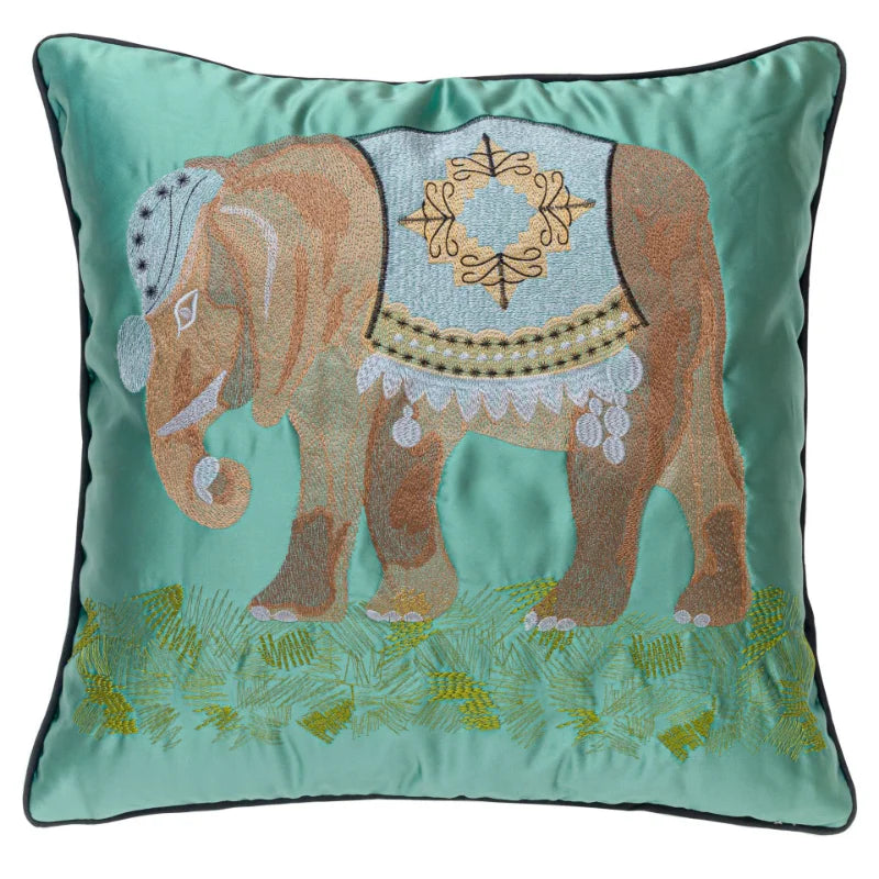 Afralia™ Elephant Embroidery Sofa Cushion Covers: Decorate Your Living Space with High Quality