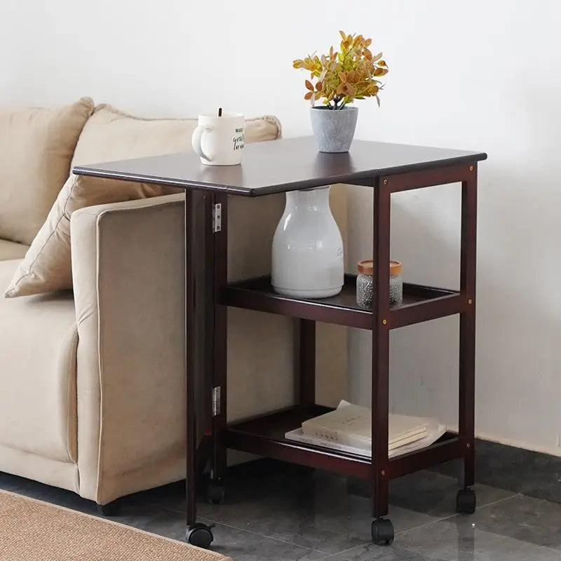 Afralia™ Retro Rolling Casters End Table: Modern Industrial C-Shaped TV Tray, Living Room Side Table