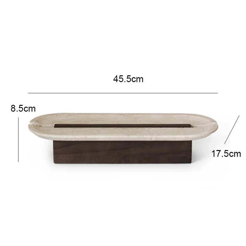 Afralia™ Travertine Marble Tray - Tabletop Decor & Countertop Organizer