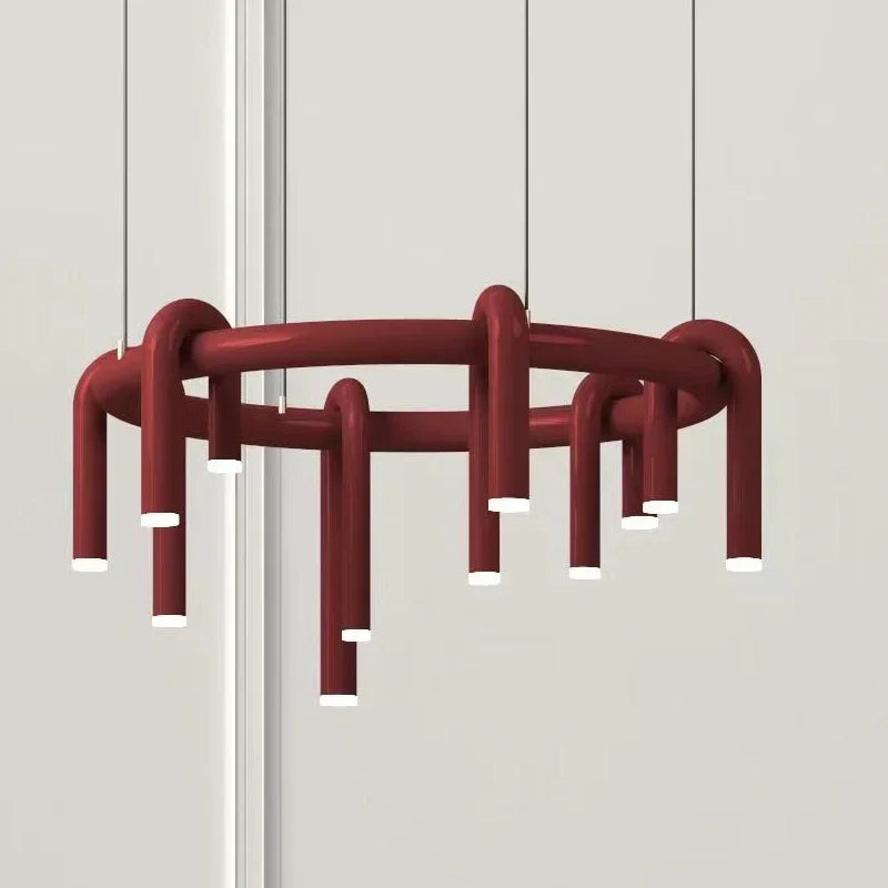 Afralia™ U-shaped Chandelier Lights: Designer Nordic Metal Tube Lamps for Living Room, Bedroom, Restaurant