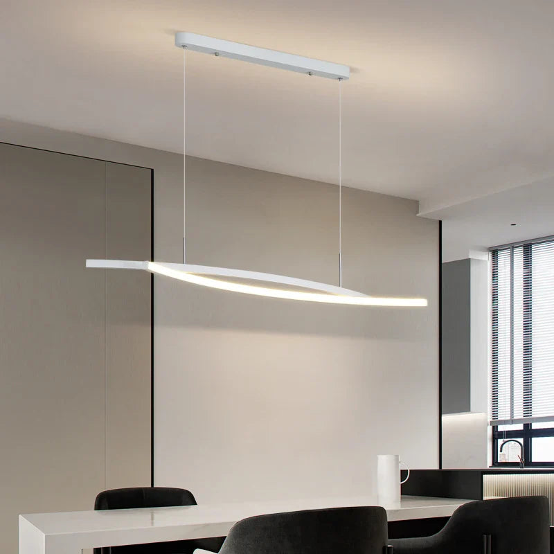 Afralia™ Modern White Led Strip Pendant Chandeliers for Home Indoor Decor Lighting
