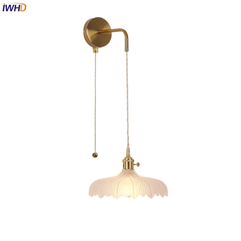 Afralia™ Modern Adjustable LED Wall Lights with Pull Chain Switch and Clear Glass