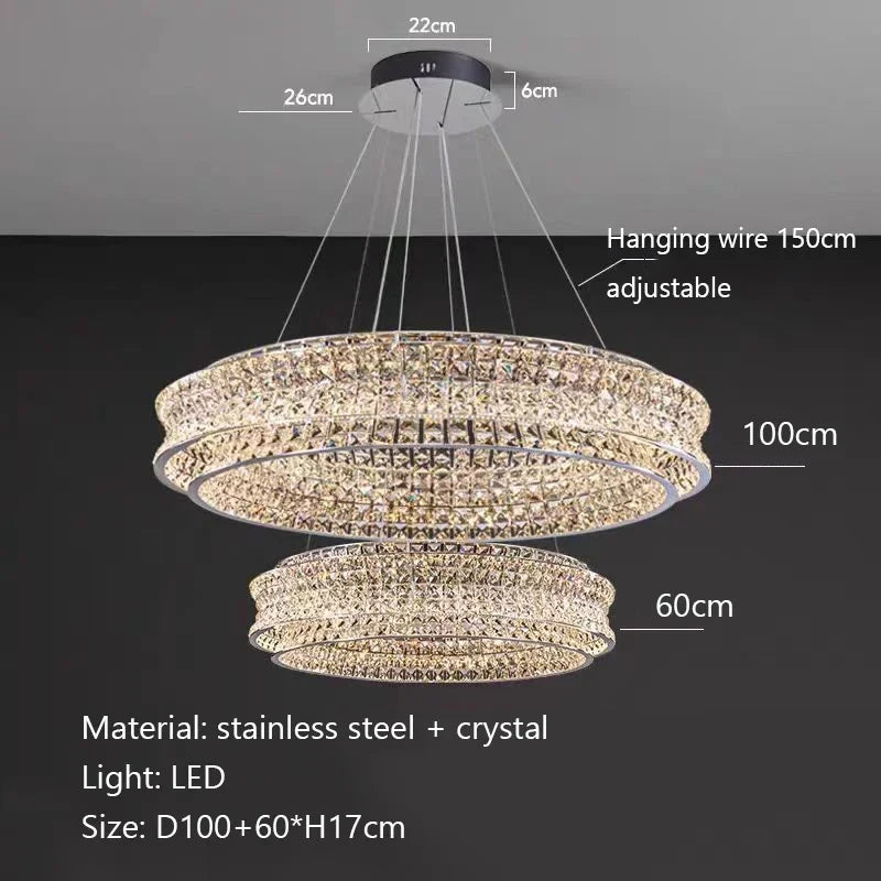 Afralia™ Crystal Ceiling Chandelier for Living Dining Bedroom Home Decor - Modern Luxury Lighting
