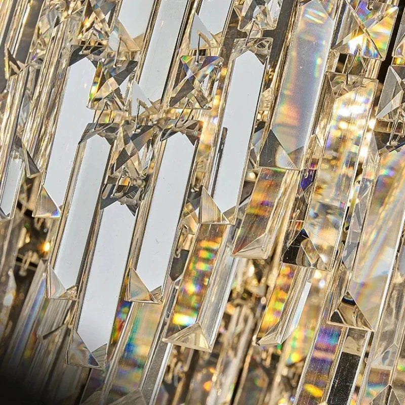 Afralia™ Gold Starry Crystal Chandelier: Luxury Semi-Transparent Lighting for Villa, Attic, Bedroom, Living Room