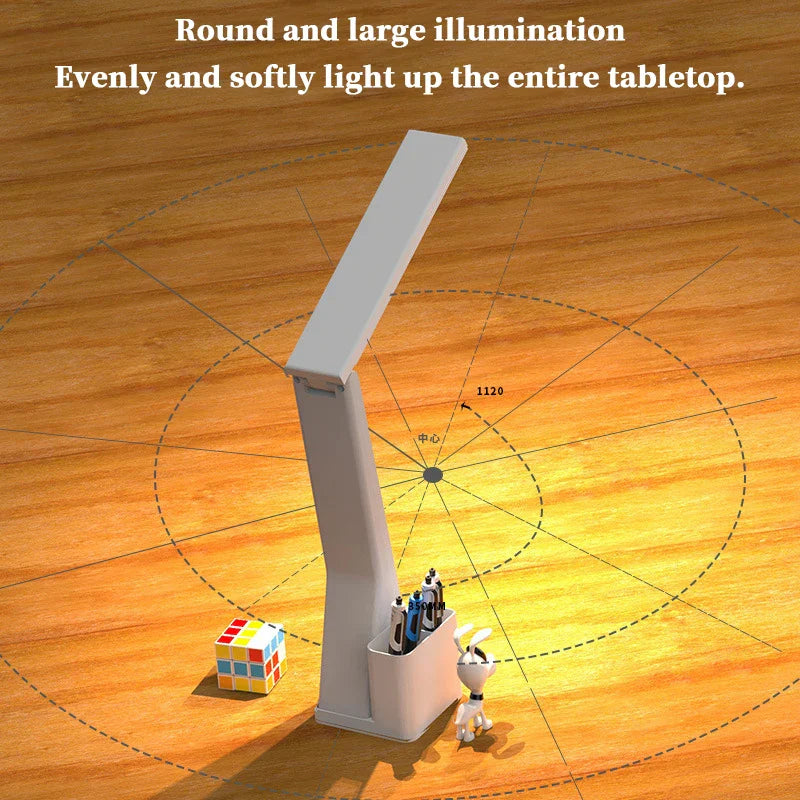 Afralia™ Touch LED Desk Lamp with Calendar Clock Night Light for Study Reading