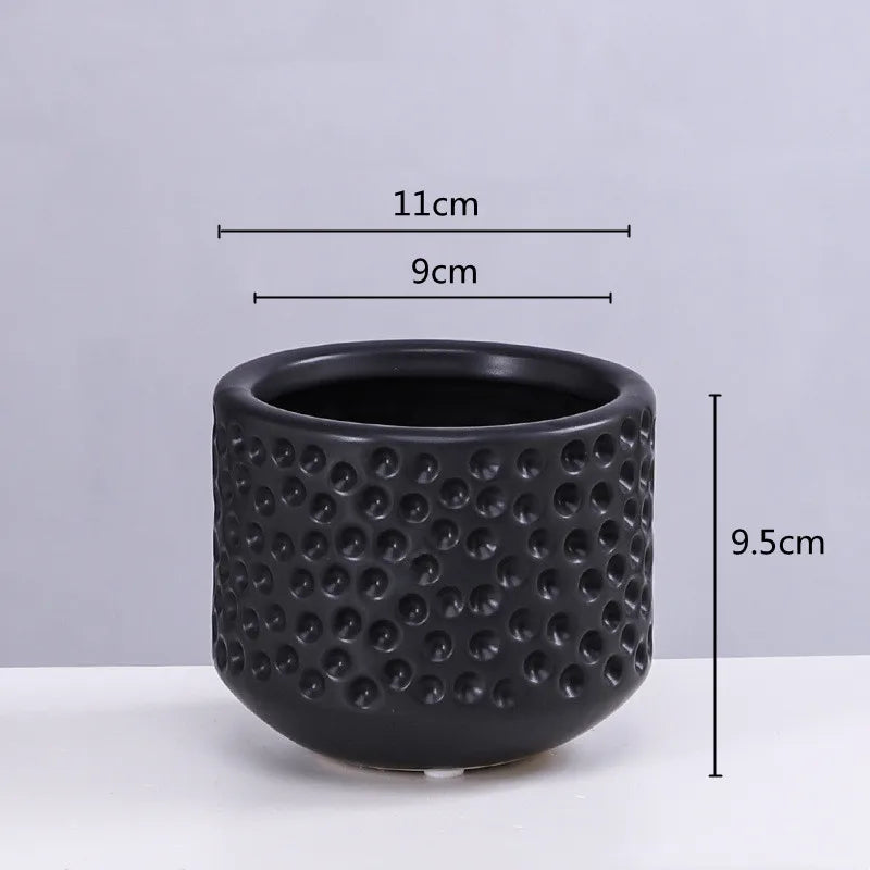 Afralia™ Gold Ceramic Flower Pot Succulent Vase Terrarium Plant Pots for Home Balcony Decor